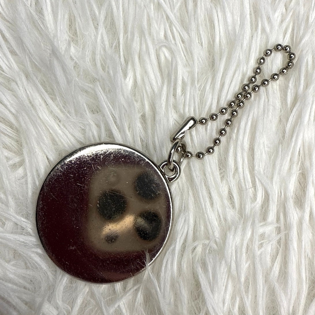 RARE 1.5" Coach Medallion Round Hang Tag Bag Charm Key Fob Silver Metal