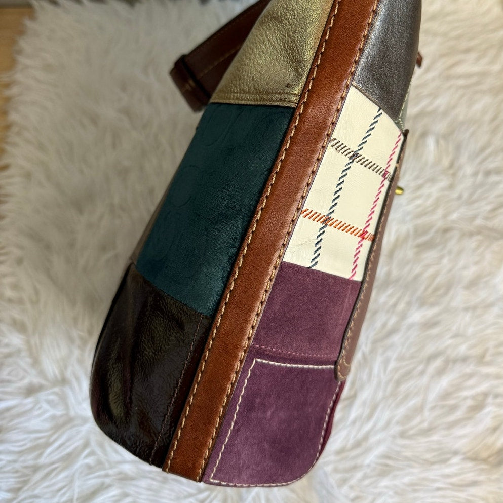 y2k Coach Bleeker 11356 Holiday Patchwork Hobo Bag Purse