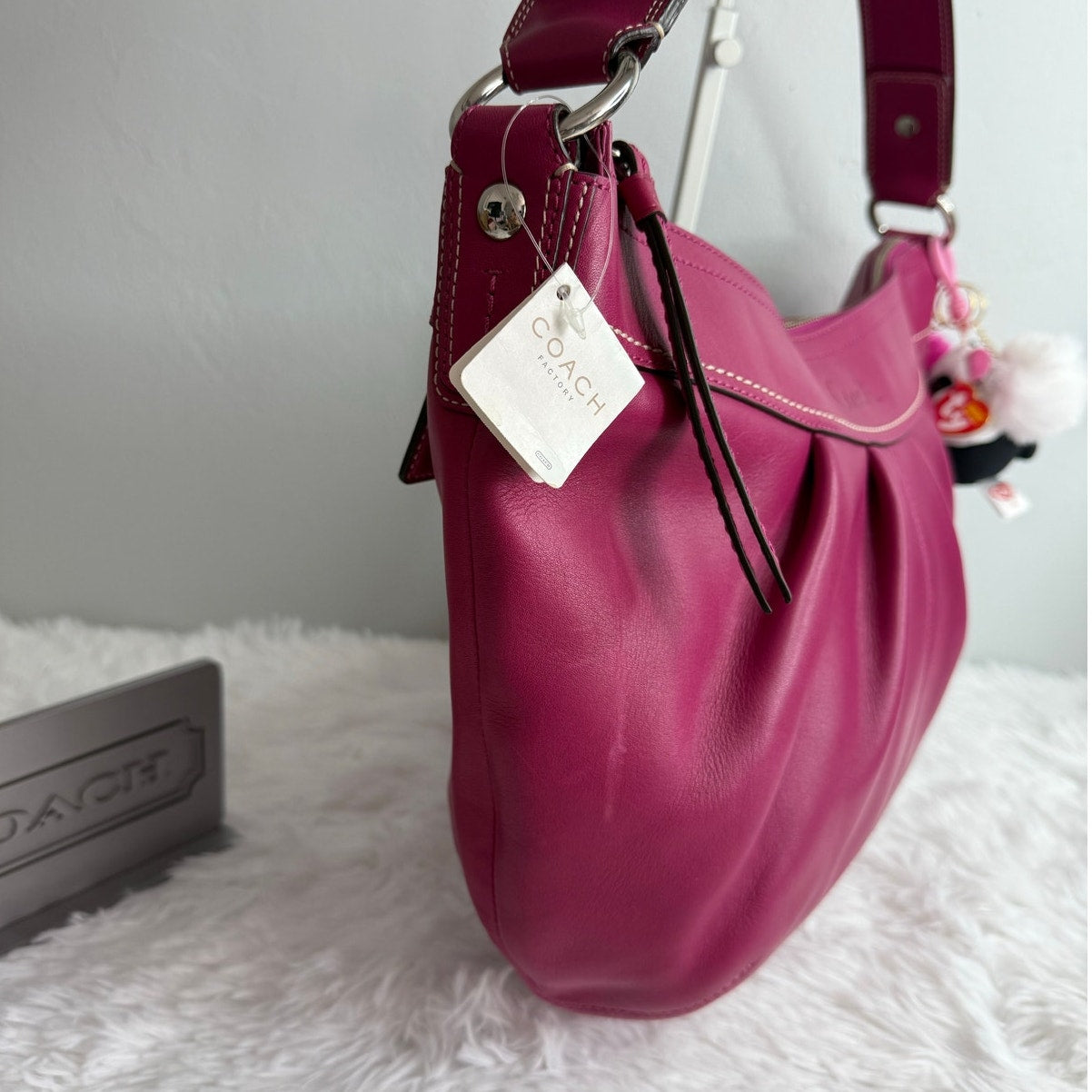 NWT y2k COACH Soho Pleated Leather Large Hobo Shoulder Bag F1373100