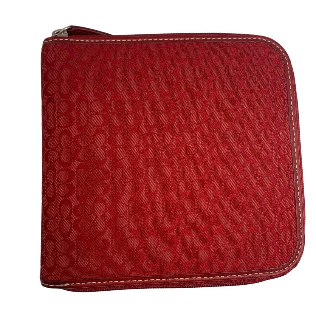 Vintage COACH Red Signature Canvas CD Case