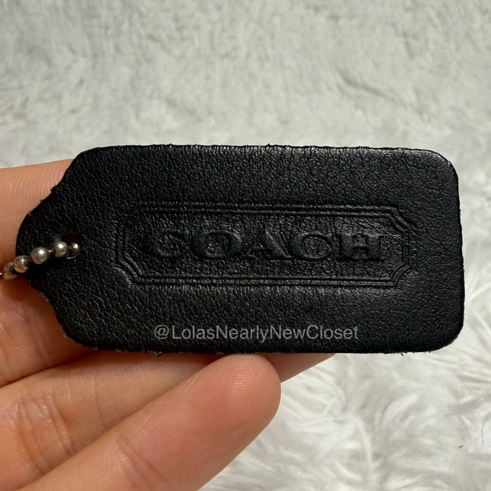 2" Vintage COACH Black Fob Bag Charm Hang tag Hangtag
