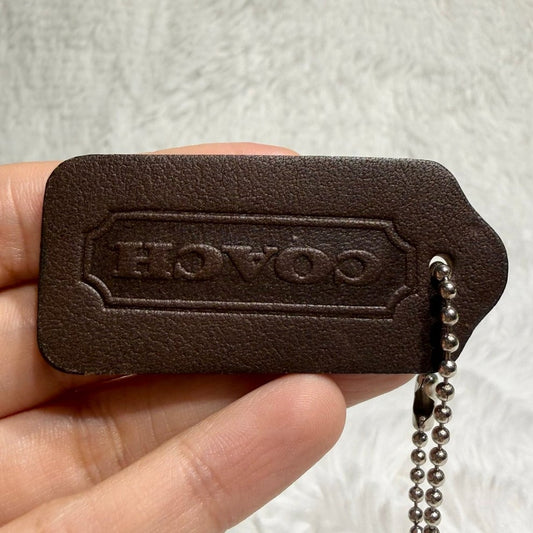 2" Vintage COACH Mahogany Fob Bag Charm Hang tag Hangtag