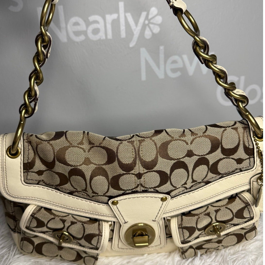 y2k COACH Legacy 2007 Leigh Turnlock Shoulder Bag