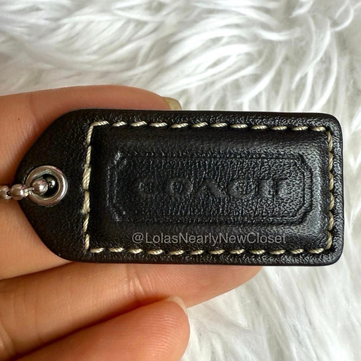 1.5" y2k COACH Dark Brown Fob Bag Charm Hang tag Hangtag