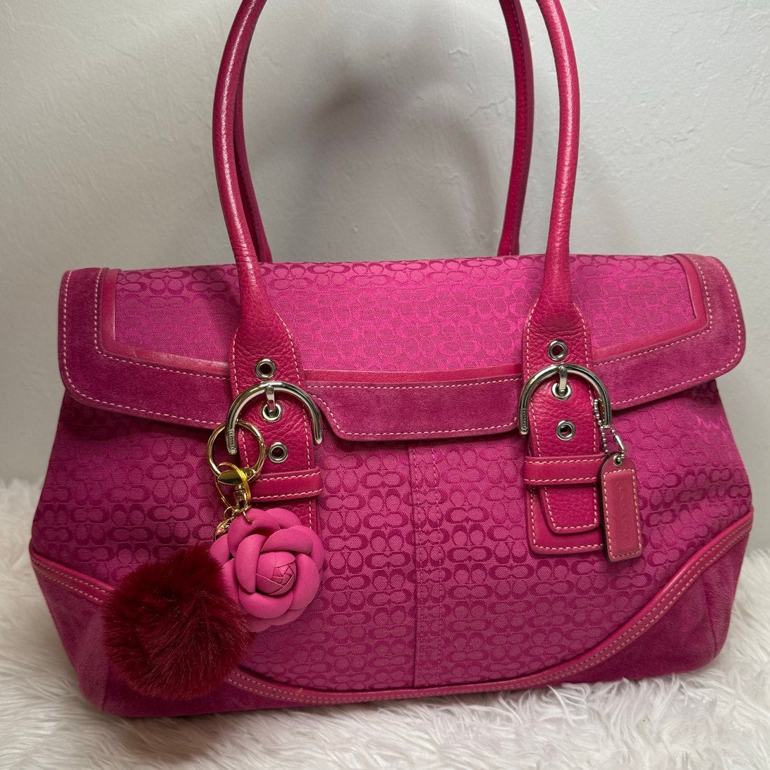 y2k COACH Vintage 2004 Pink Hampton SOHO Flap Satchel
