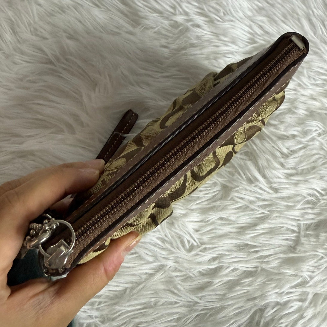 COACH y2k Brown Signature Canvas Wristlet