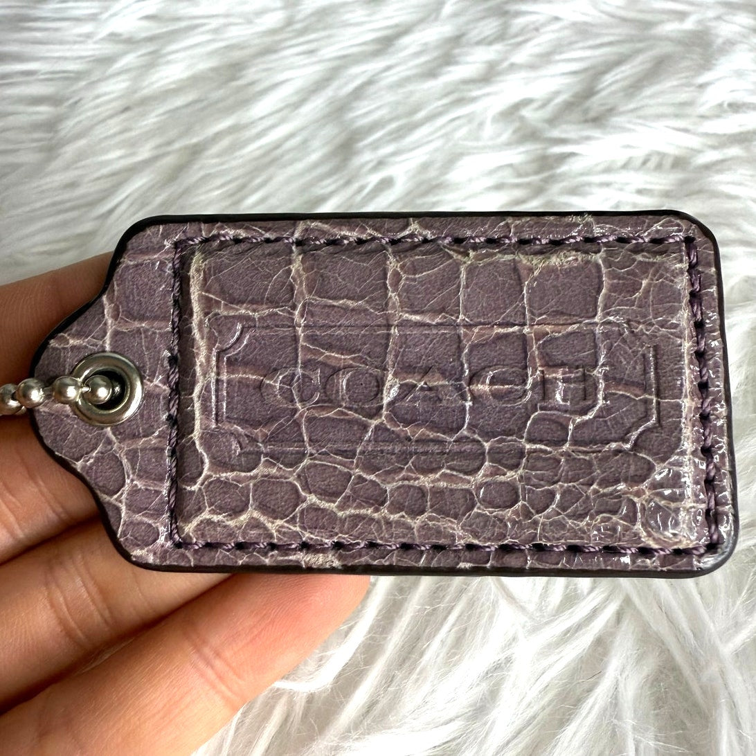 COACH Purple Fob Bag Charm Hang tag Hangtag