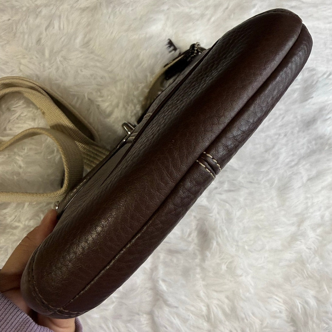 COACH Brown Hamilton Pebbled Leather Crossbody