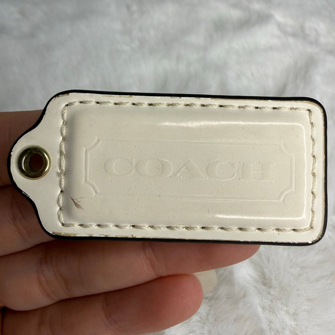 2" COACH Cream Fob Bag Charm Hang tag Hangtag