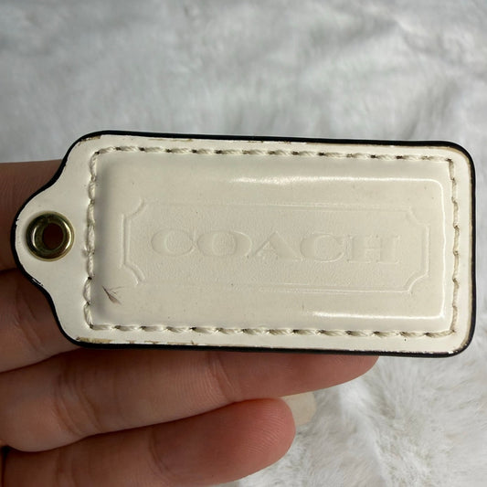 2" COACH Cream Fob Bag Charm Hang tag Hangtag