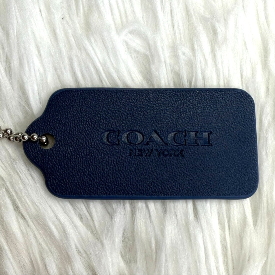 2" COACH Blue Fob Bag Charm Hang tag Hangtag