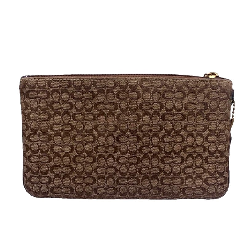 y2k COACH Brown Signature Canvas Wristlet