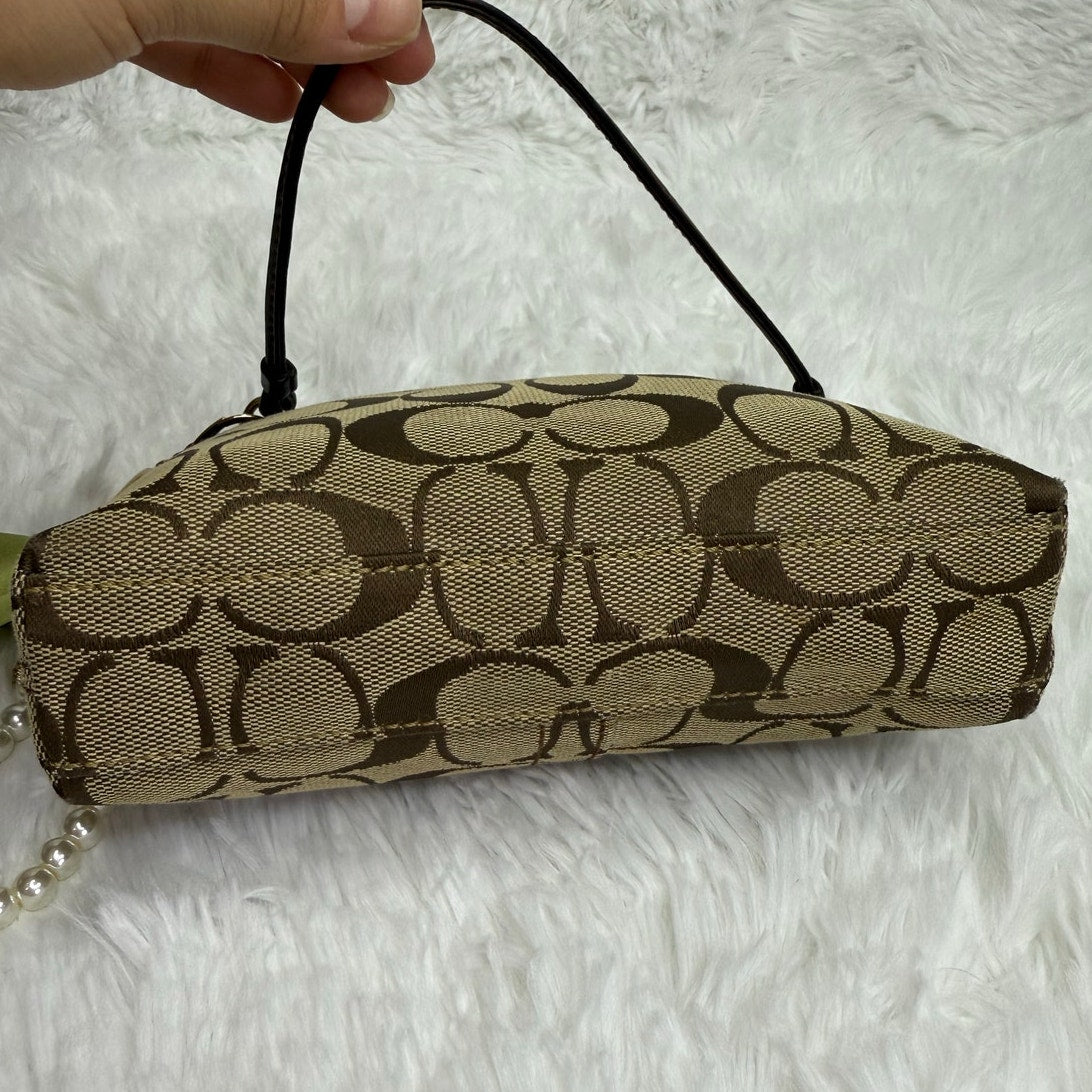 COACH y2k Brown Signature Canvas Mini Purse / Wristlet