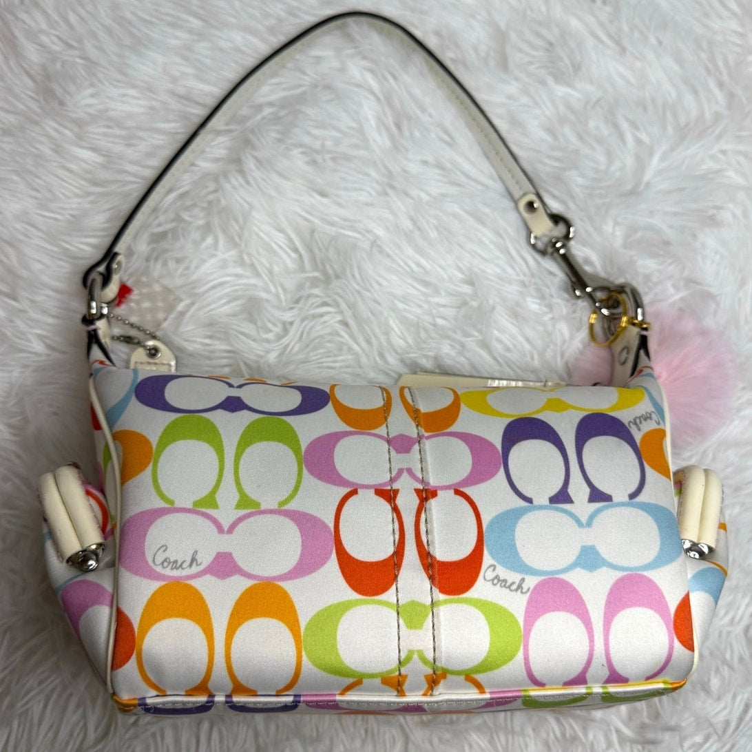 y2k COACH Multicolored Scribble Signature Kisslock Mini Bag Shoulder Bag