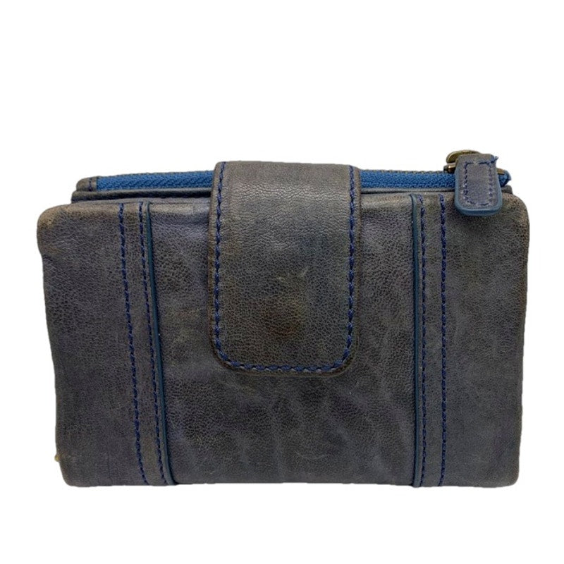 Vintage Fossil Gray Blue Wallet