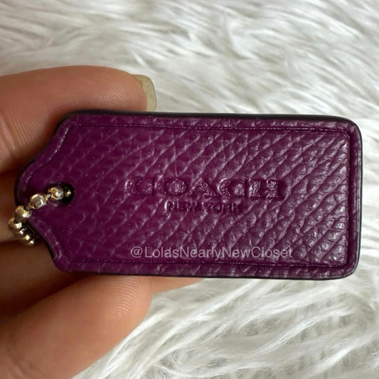 1.5" COACH Purple Fob Bag Charm Hang tag Hangtag