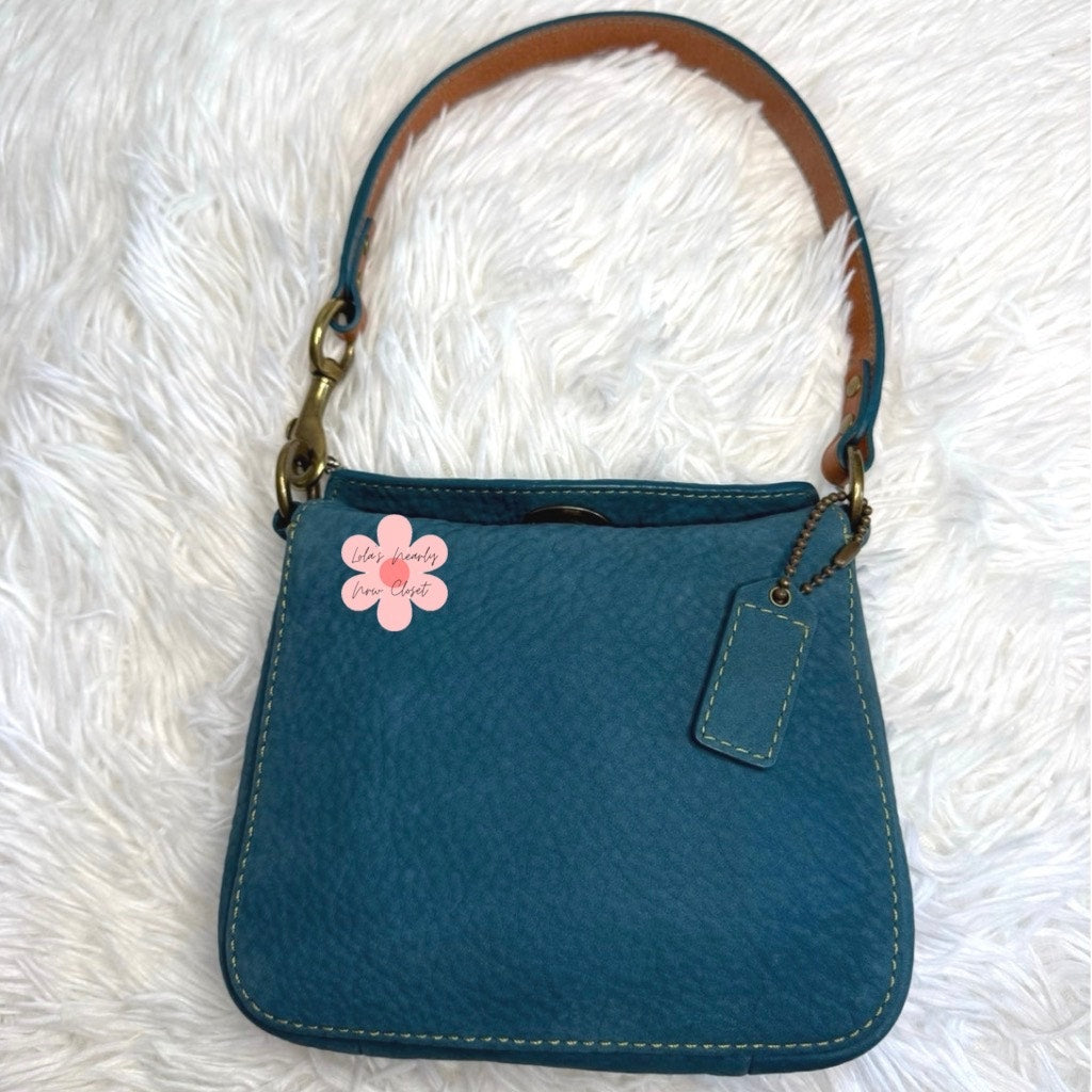 y2k COACH Vintage 9390 Suede Turnlock Mini Purse Shoulder Bag