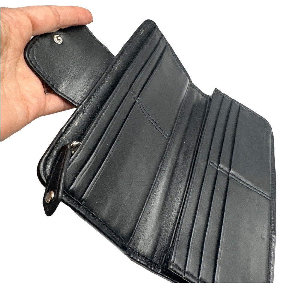 COACH Black Signature Canvas Ashley Wallet