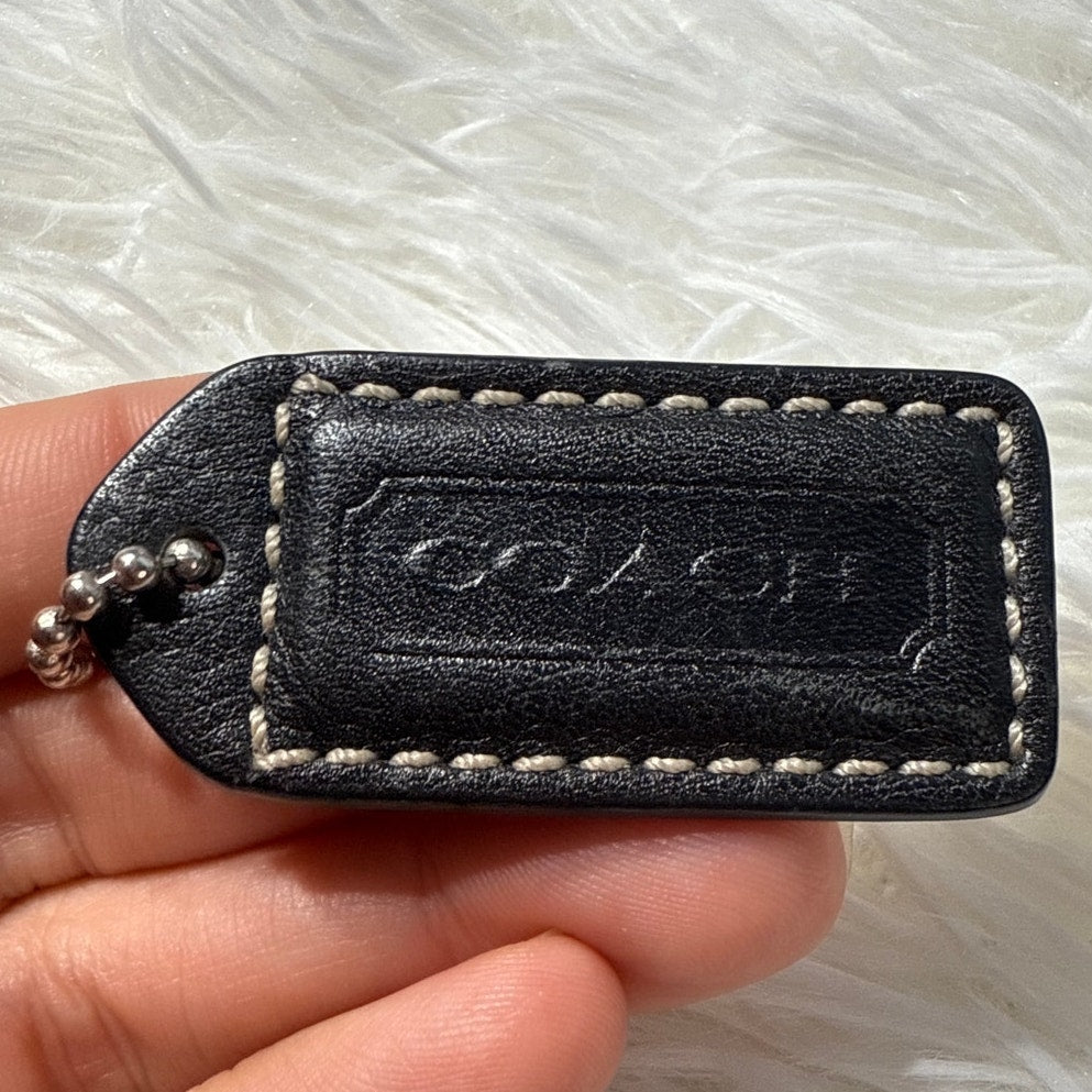 1.5" y2k COACH Vintage Black Fob Bag Charm Hang tag Hangtag