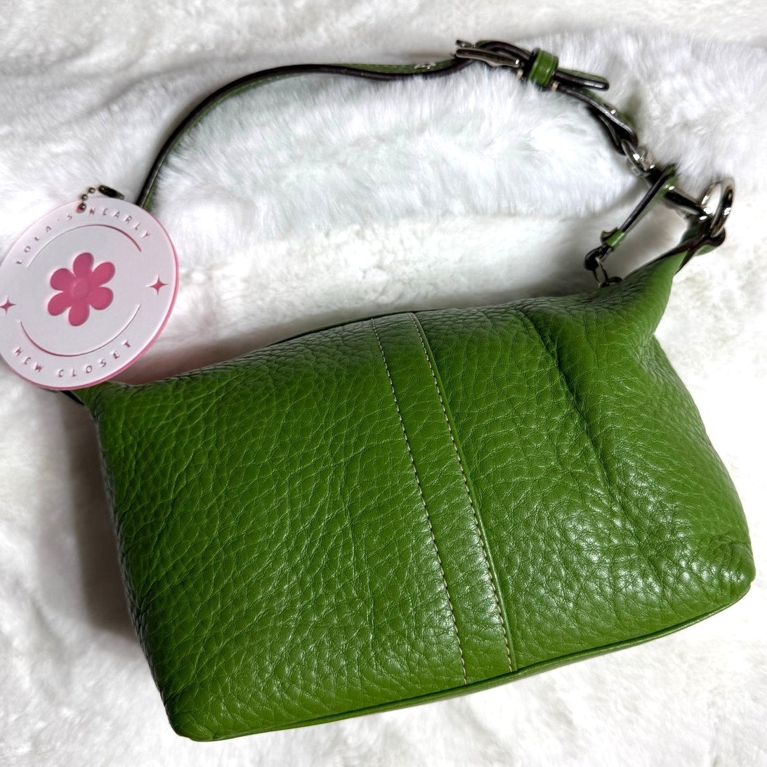 COACH Vintage Y2K EST. 1941 Leatherware Green Mini Shoulder Baguette Bag