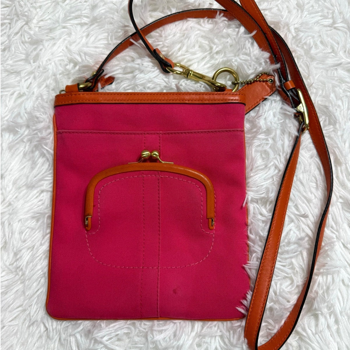 COACH Bonnie Cashin Tribute Canvas Crossbody with Kisslock Front Pocket