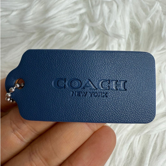 2" COACH Blue Fob Bag Charm Hang tag Hangtag