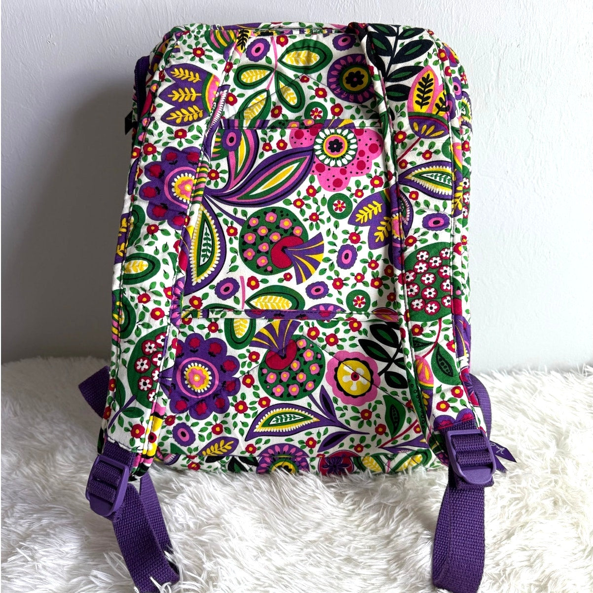 Vera Bradley Quilted Essential Large Laptop Backpack Bright Paisley