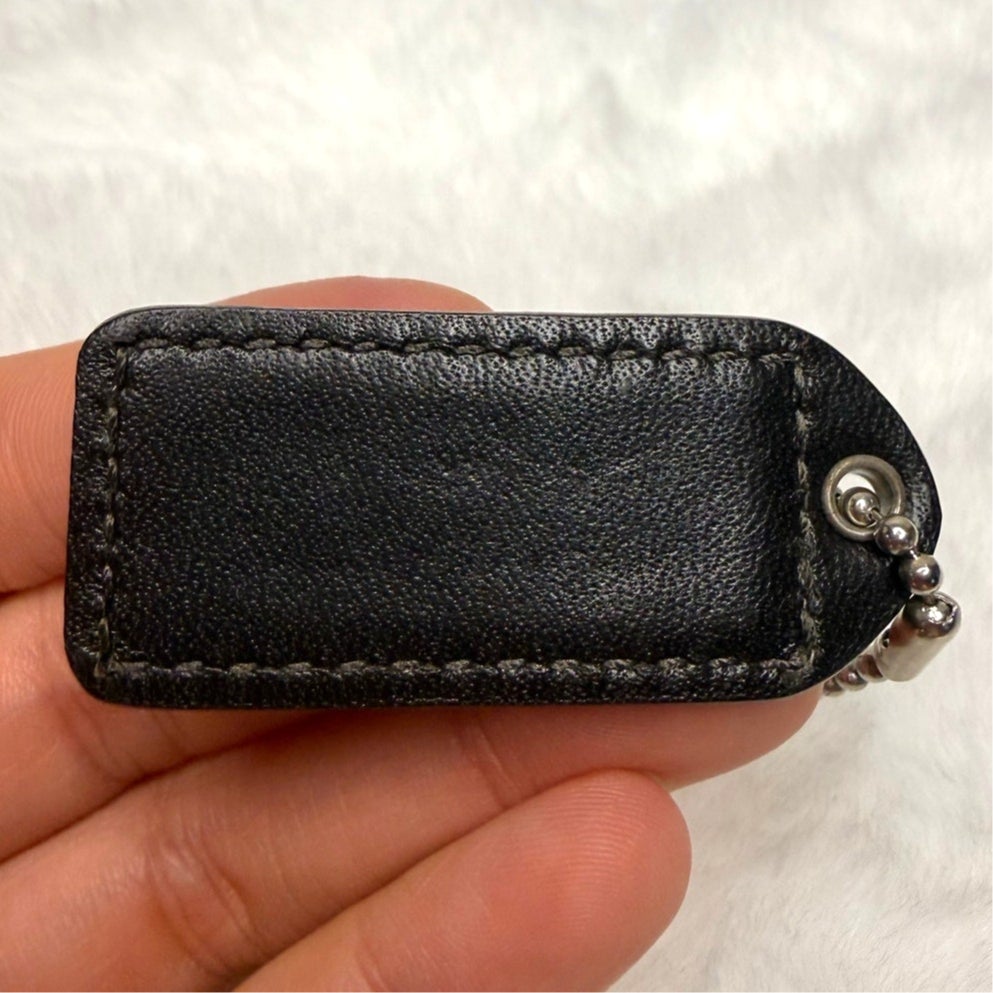 1.5" y2k COACH Black Fob Bag Charm Hang tag Hangtag