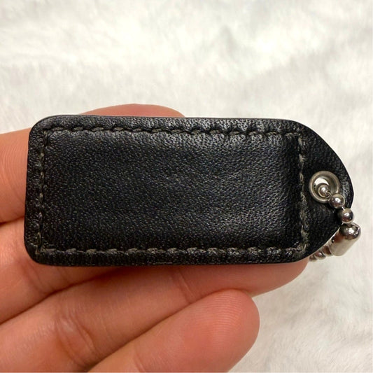 1.5" y2k COACH Black Fob Bag Charm Hang tag Hangtag