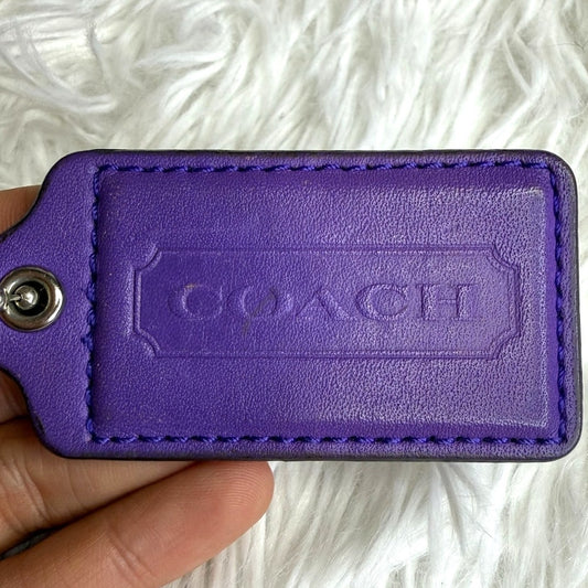 2.5" COACH Purple Fob Bag Charm Hang tag Hangtag