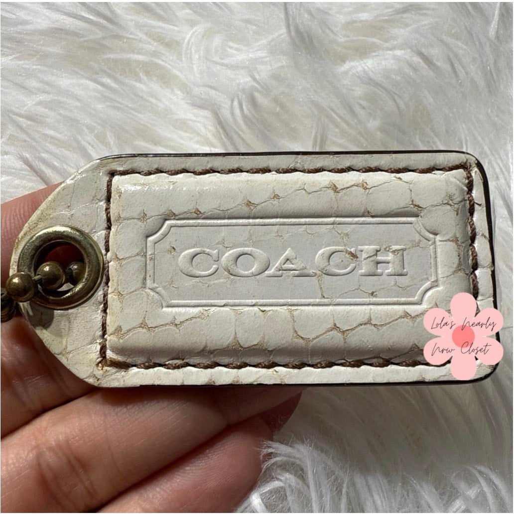 2” y2k COACH Vintage Texture Fob Bag Charm Hang tag Hangtag