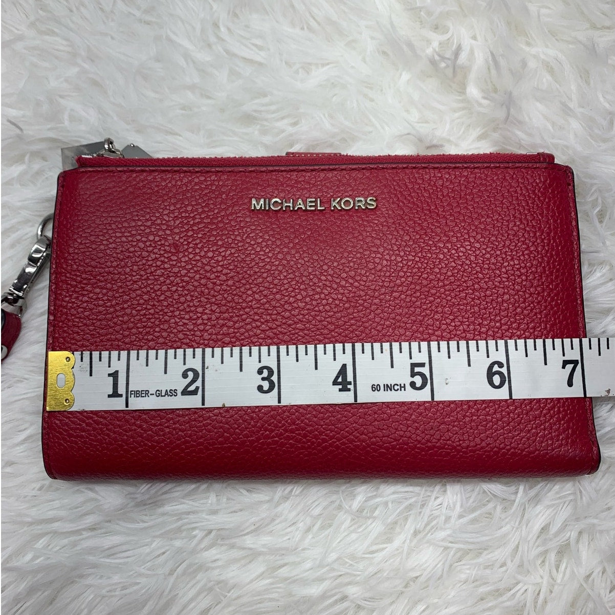 Michael Kors Red Double Pocket Phone Holder Wallet