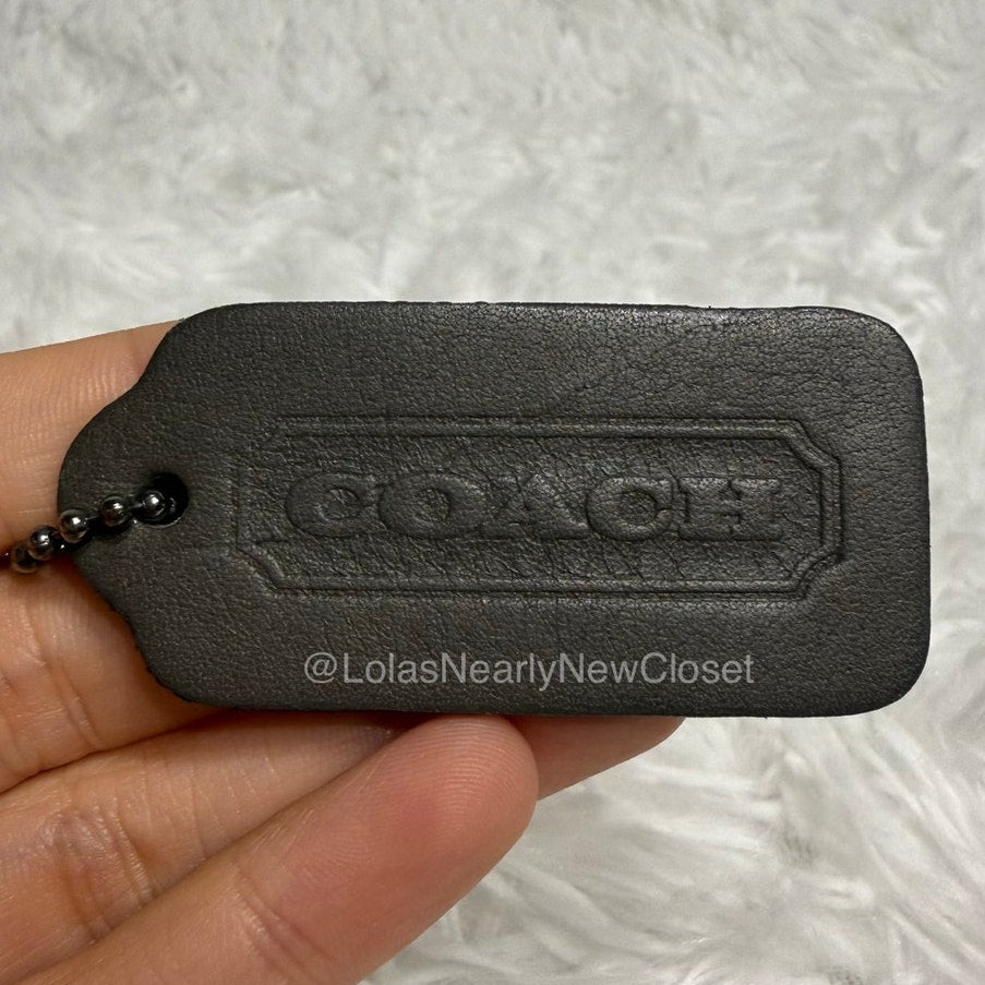 2" Vintage COACH Grey Fob Bag Charm Hang tag Hangtag