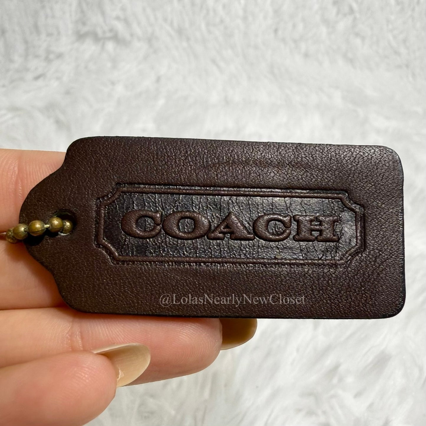 2" Vintage COACH Mahogany Fob Bag Charm Hang tag Hangtag