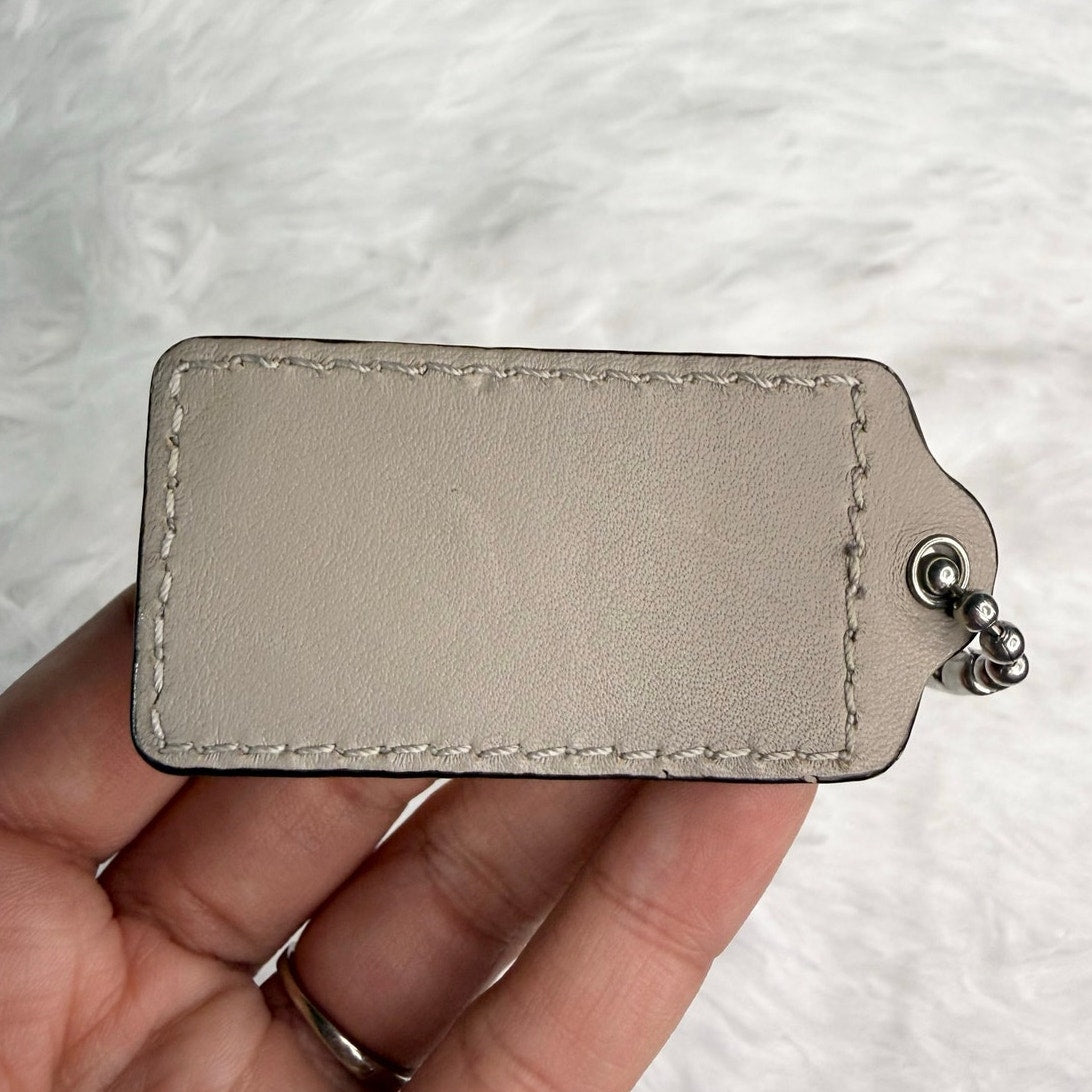 2" COACH Gray Fob Bag Charm Hang tag Hangtag