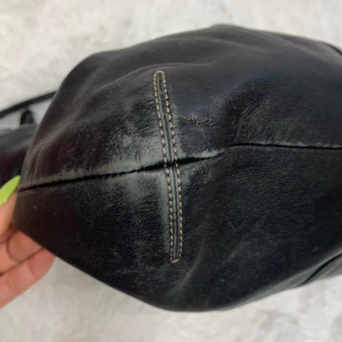 Vintage Coach y2k Hamptons Pleated Leather Hobo Shoulder Bag