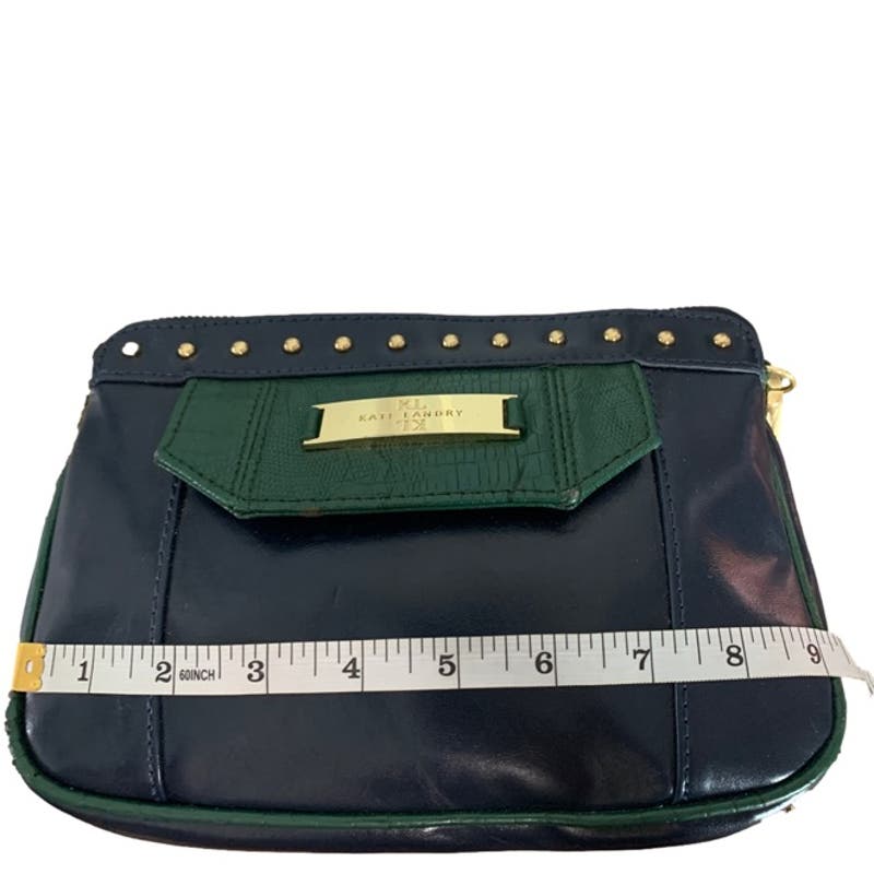 Kate Landry Blue and Green Gold Chain Crossbody