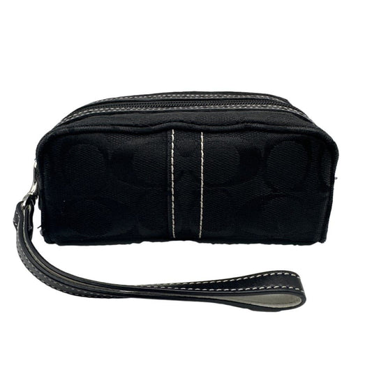 COACH Black Signature Canvas Pouch Wristlet