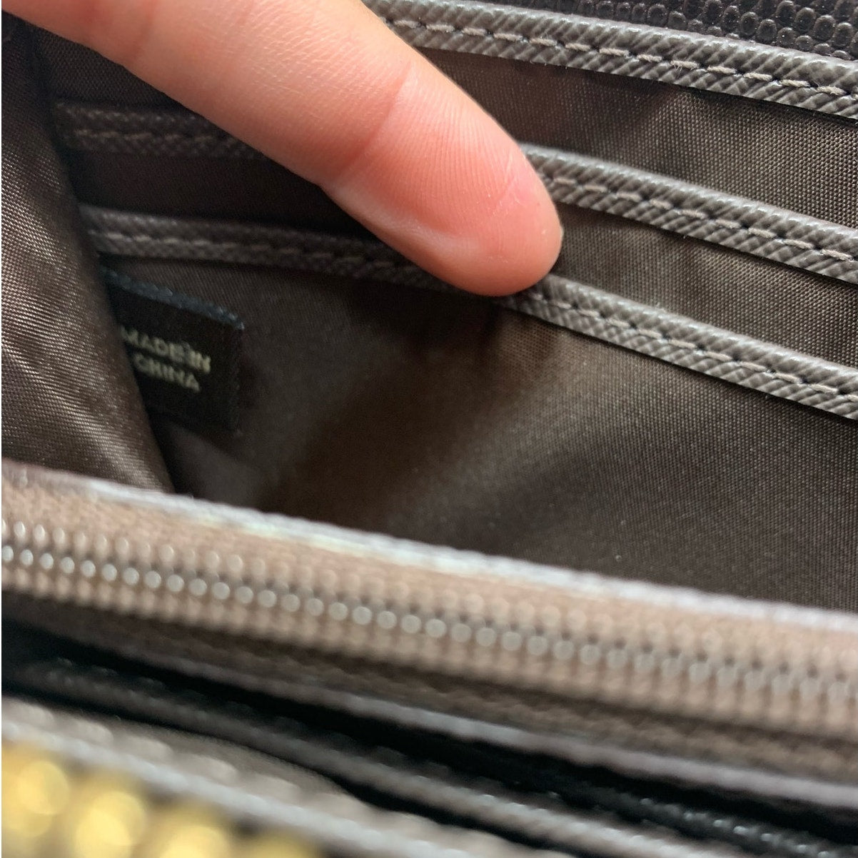 COACH Julia Khaki Brown Op Art Slim Zip Wallet