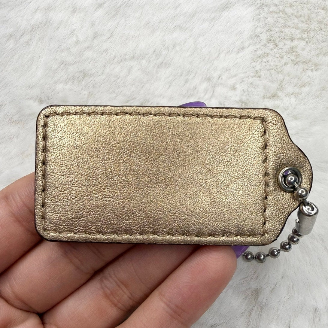 2" COACH Gold Fob Bag Charm Hang tag Hangtag
