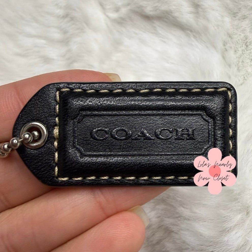 1.5” y2k COACH Black Soho Fob Bag Charm Hang tag Hangtag