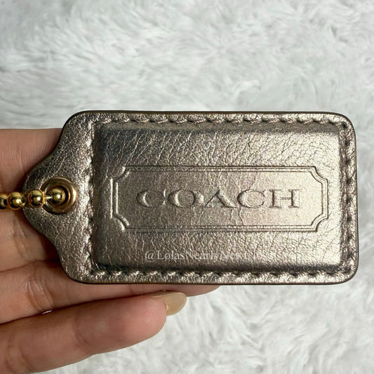 2.5" COACH Metallic Bronze Fob Bag Charm Hang tag Hangtag