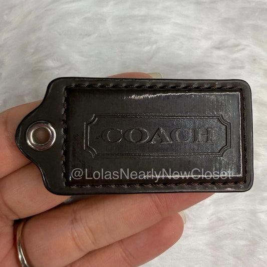 2" COACH Gray Fob Bag Charm Hang tag Hangtag