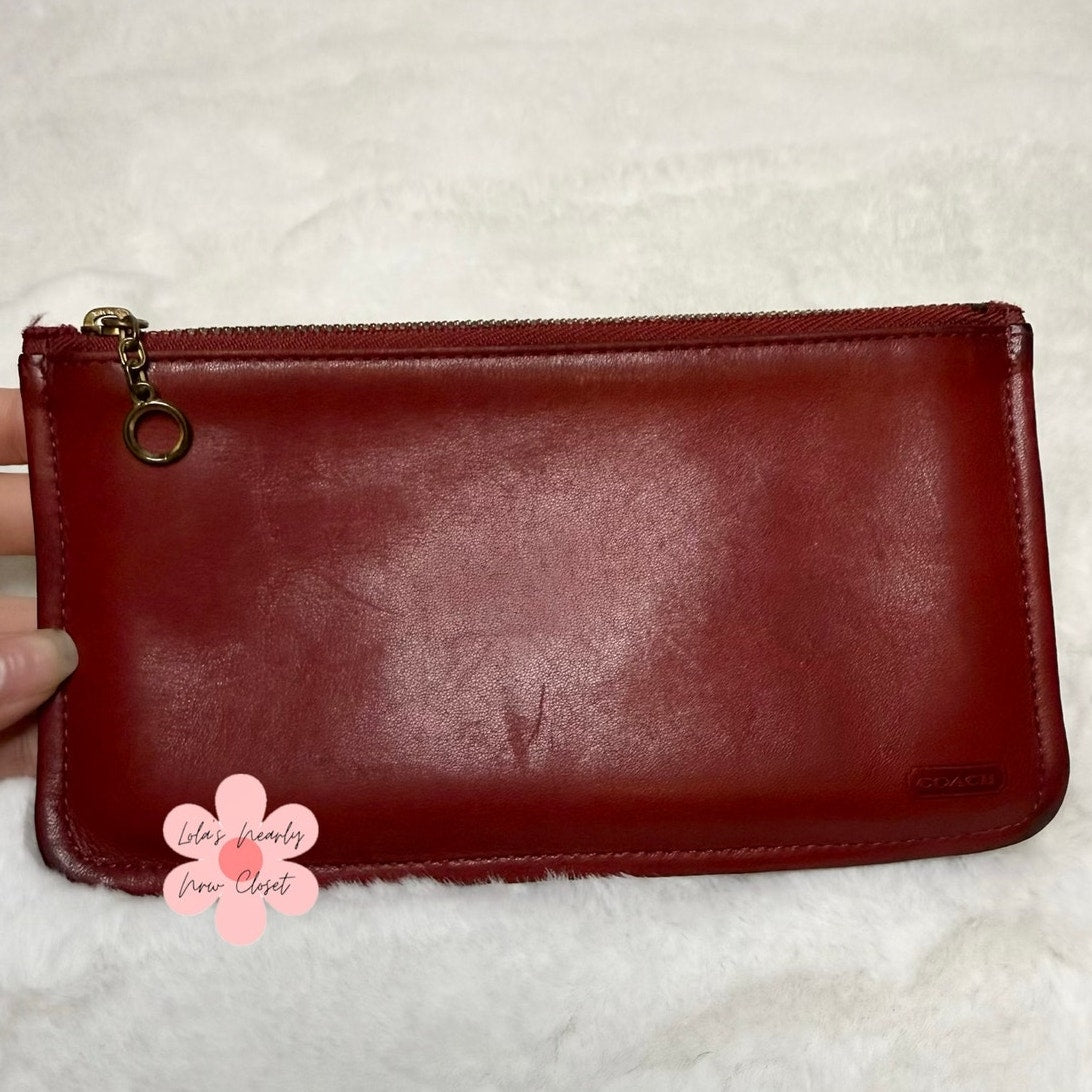Vintage COACH Red Slim Pouch "Skinny Case" Style 7170