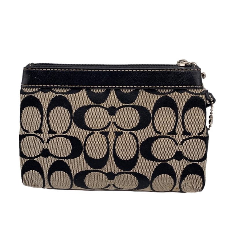 COACH Black Signature Canvas Wristlet