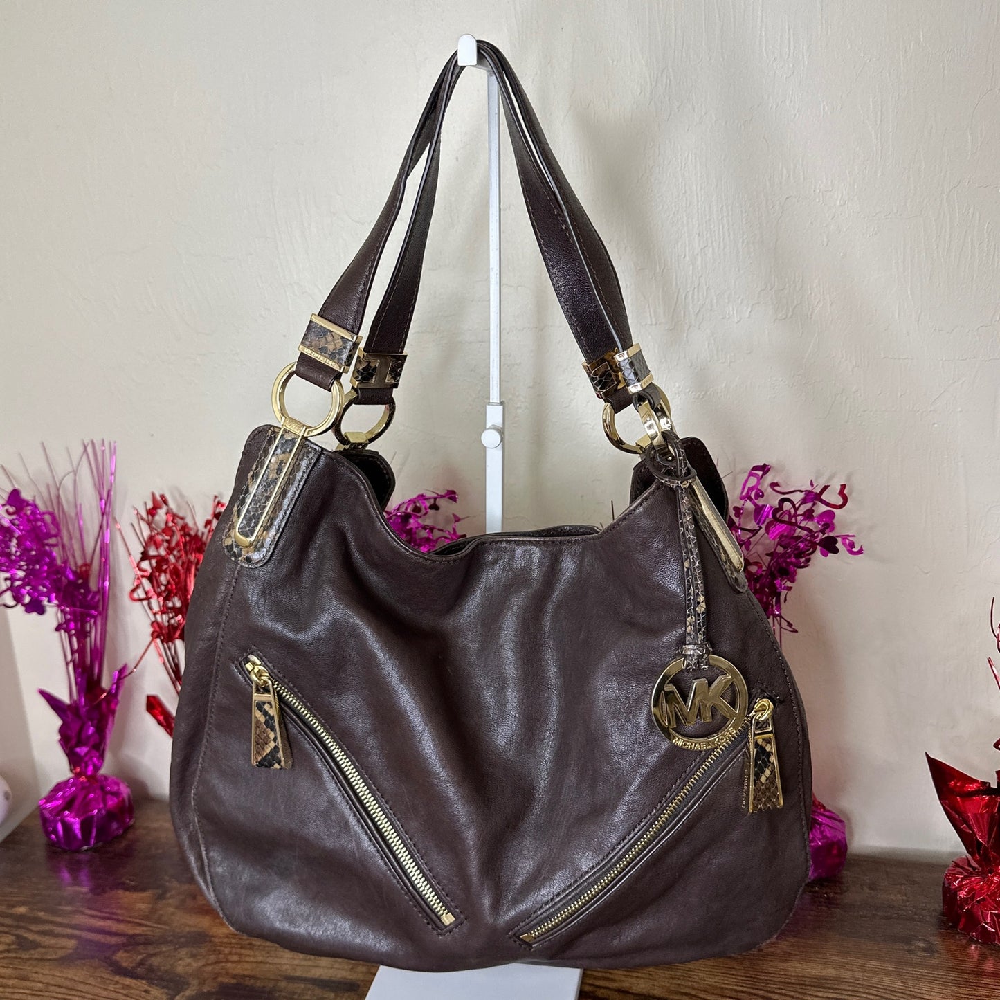 MICHAEL KORS Brown Matilda Shoulder Tote