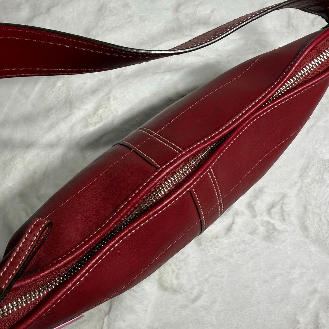 Y2k COACH F10908 Red Solo Hobo Shoulder Bag