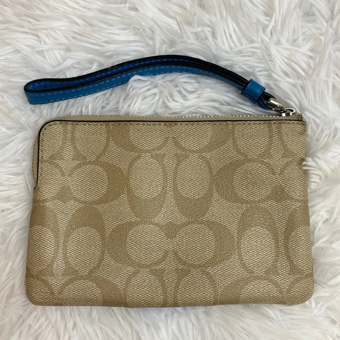 Coach Blue Zip Around Wristlet