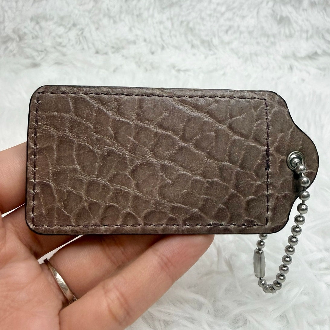 3" COACH Texture Fob Bag Charm Hang tag Hangtag