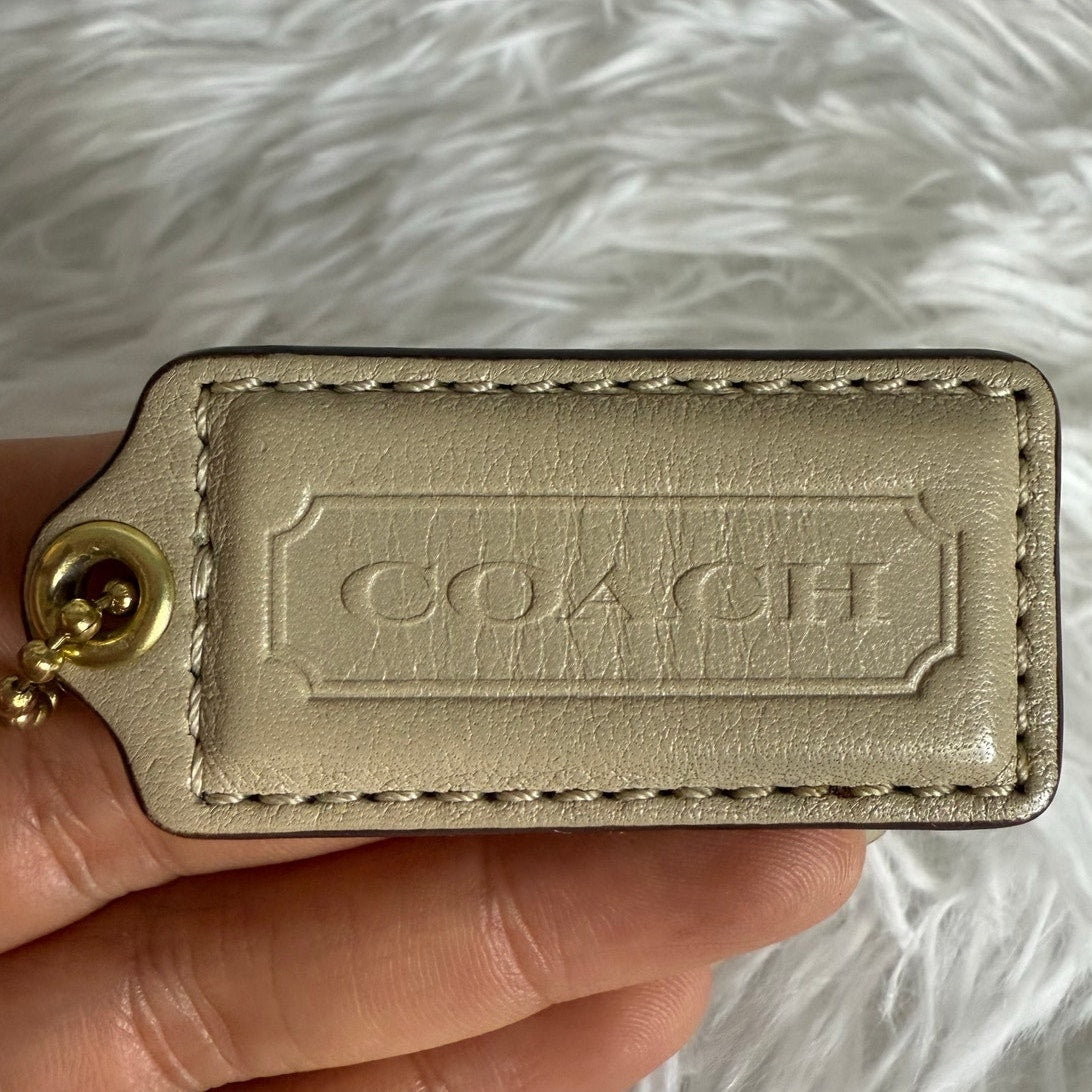 2" Coach Beige Fob Bag Charm Hang tag Hangtag